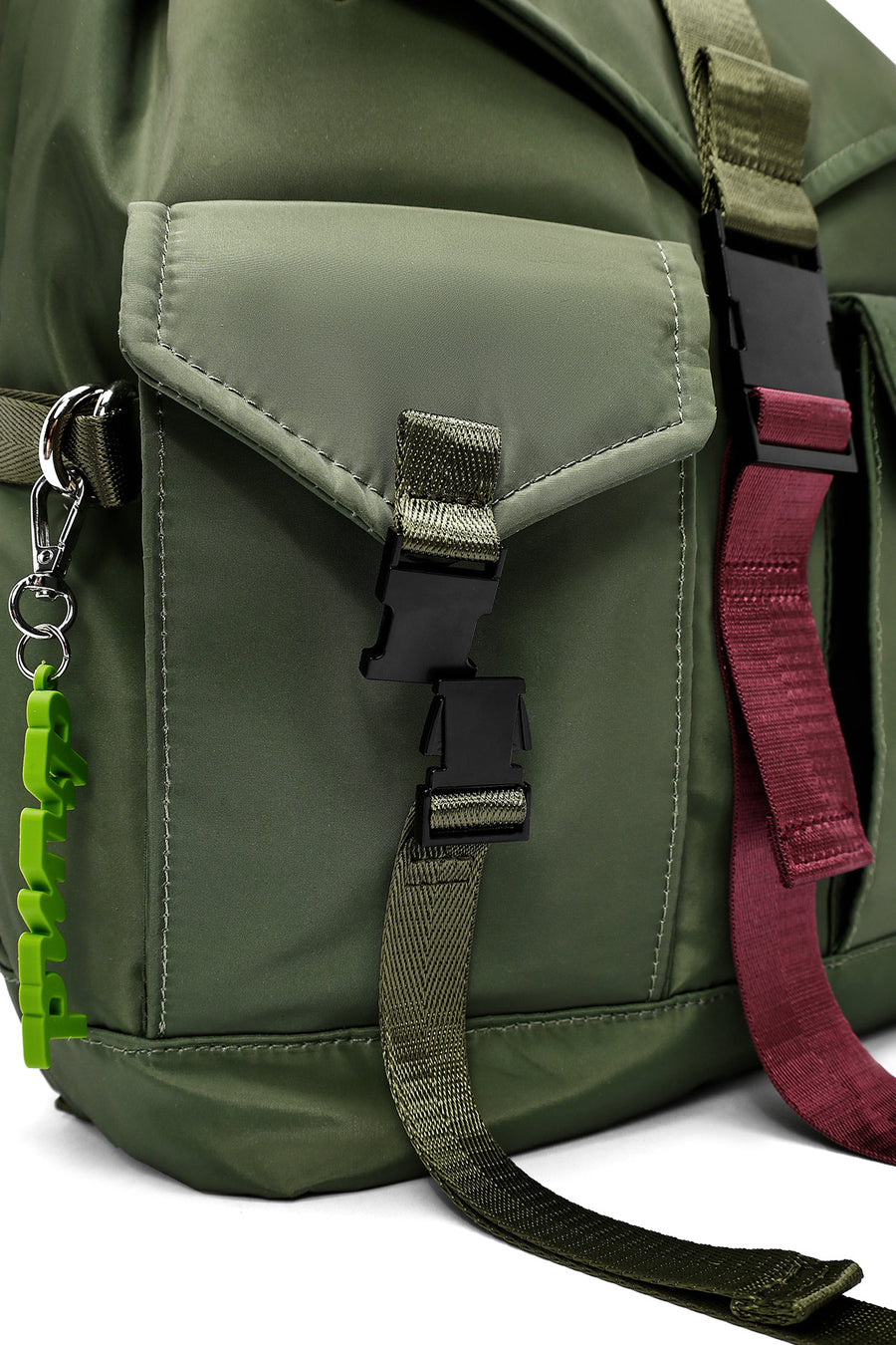 Women's Green Fabric Backpack