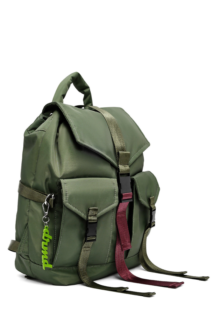 Women's Green Fabric Backpack