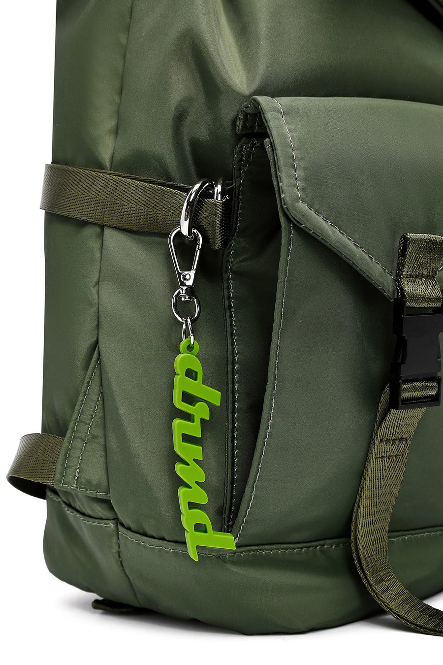 Women's Green Fabric Backpack