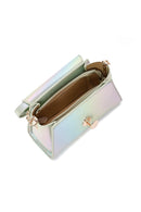 Kadın Mavi Metalik Rugan Mini Çapraz Çanta | Derimod