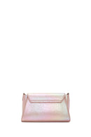 Women's Pink Metallic Patent Leather Mini Crossbody Bag | Derimod