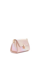 Women's Pink Metallic Patent Leather Mini Crossbody Bag | Derimod