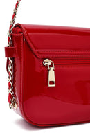 Kadın Kırmızı Uzun Askılı Rugan Çapraz Çanta | Derimod