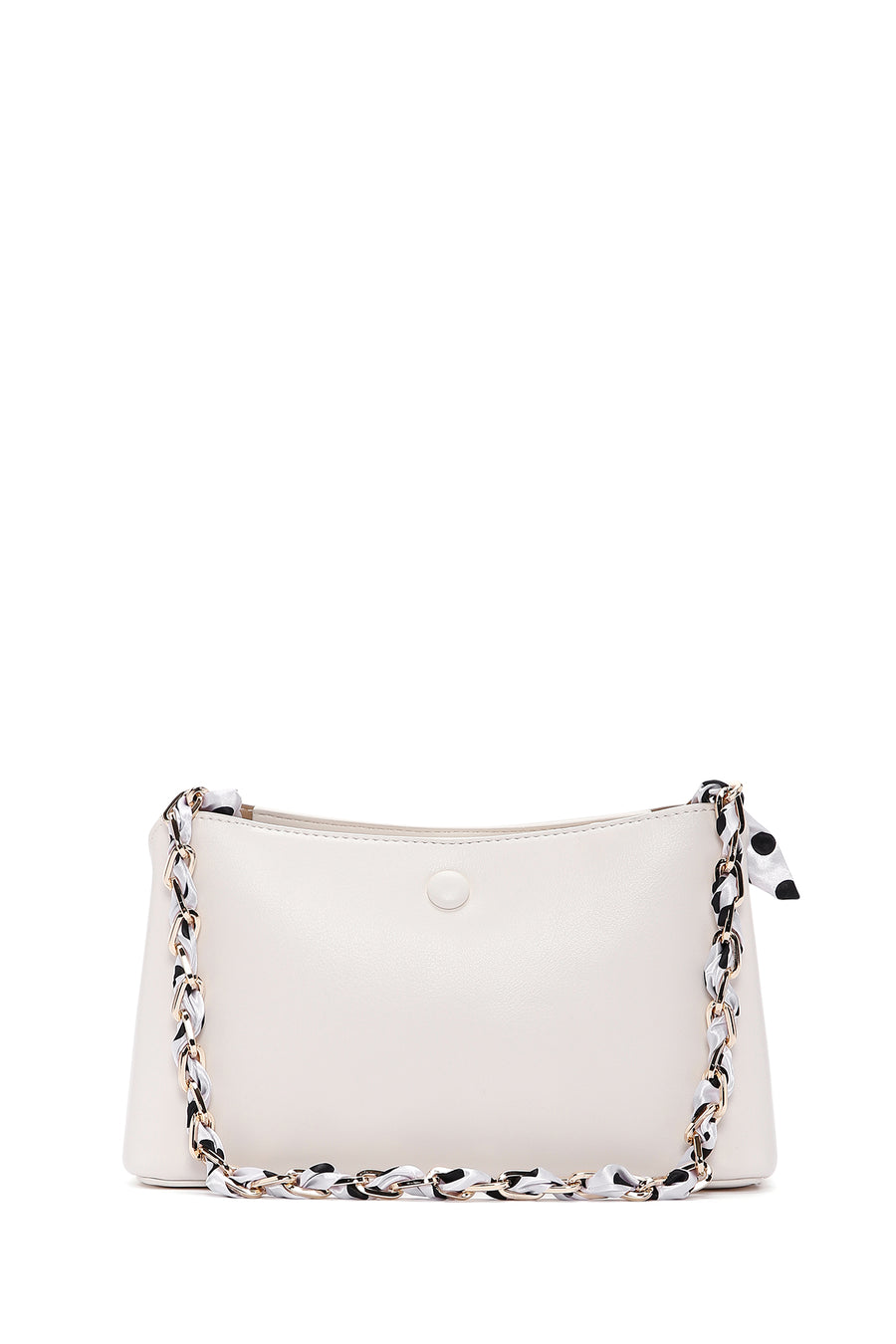 Woman Cream Long Strap Shoulder Bag