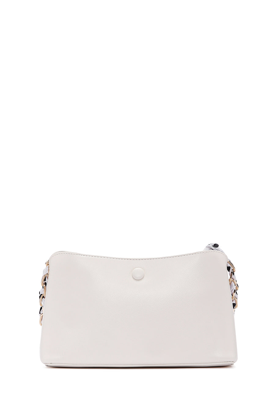 Woman Cream Long Strap Shoulder Bag