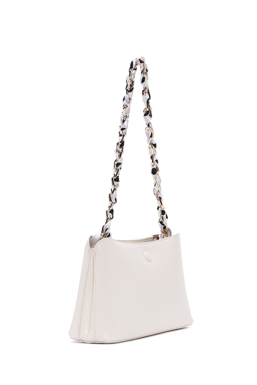 Woman Cream Long Strap Shoulder Bag