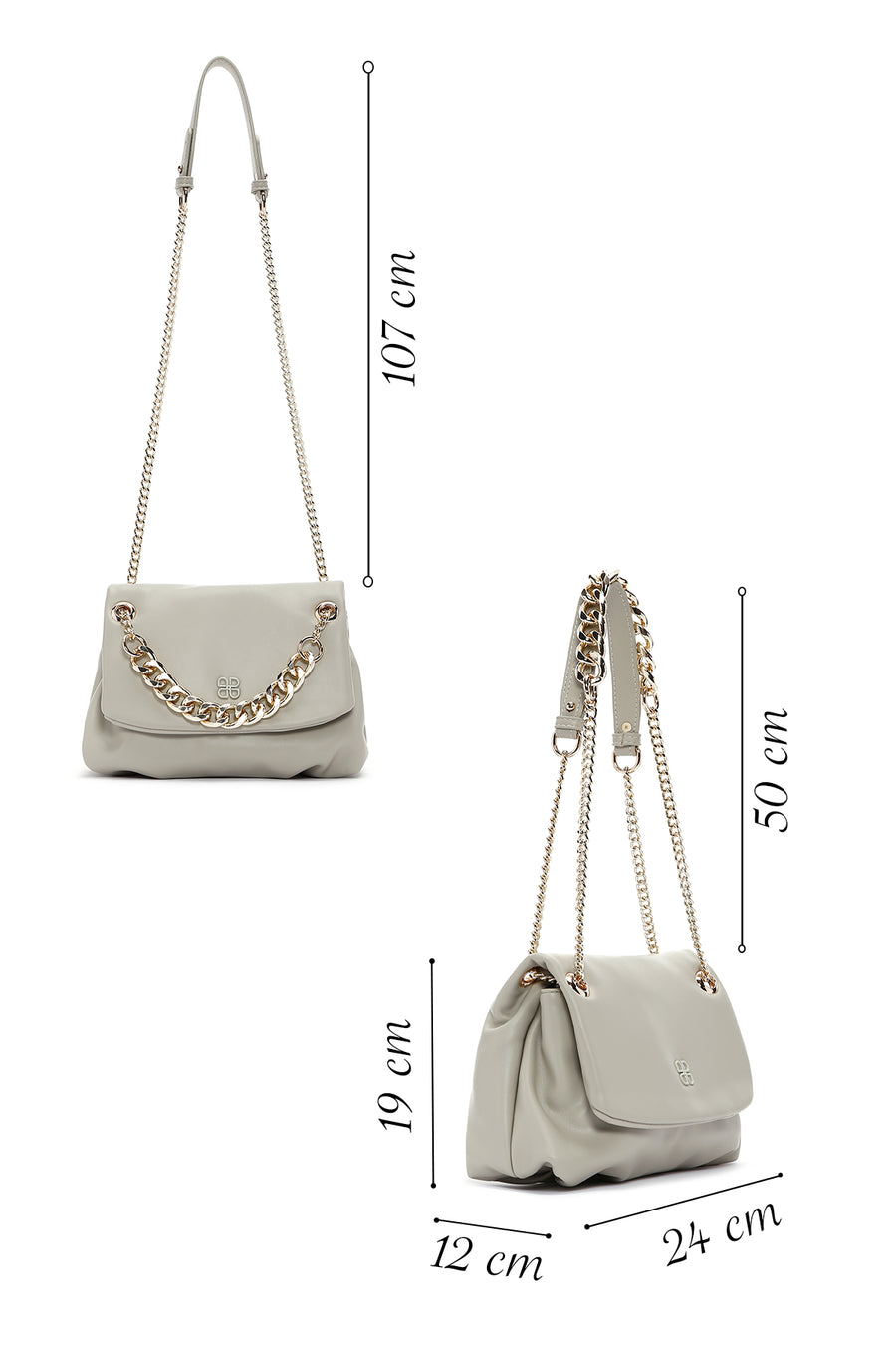 Women's Green Long Chain Strap Shoulder Bag