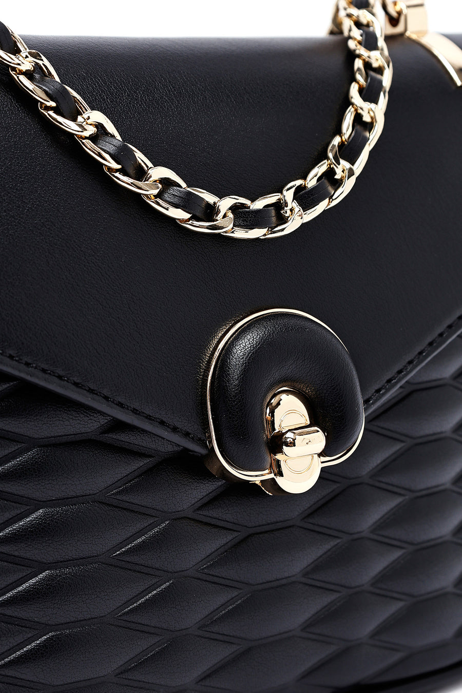 Women's Black Long Strap Quilted Crossbody Bag