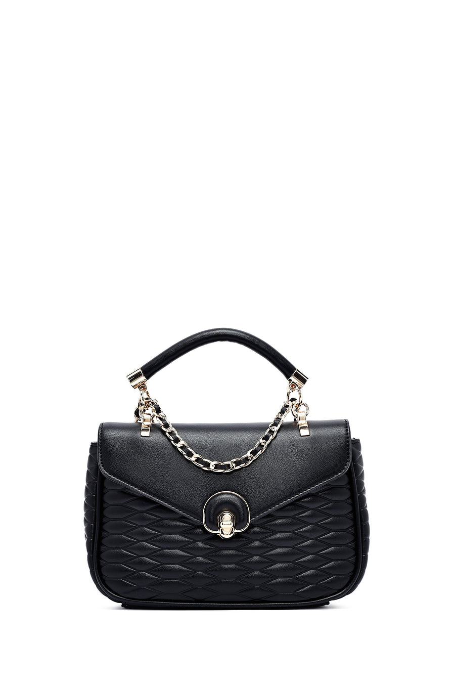 Women's Black Long Strap Quilted Crossbody Bag