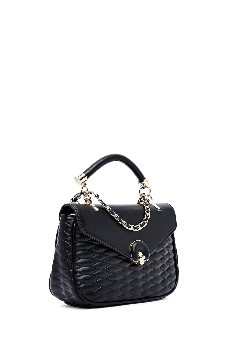 Women's Black Long Strap Quilted Crossbody Bag