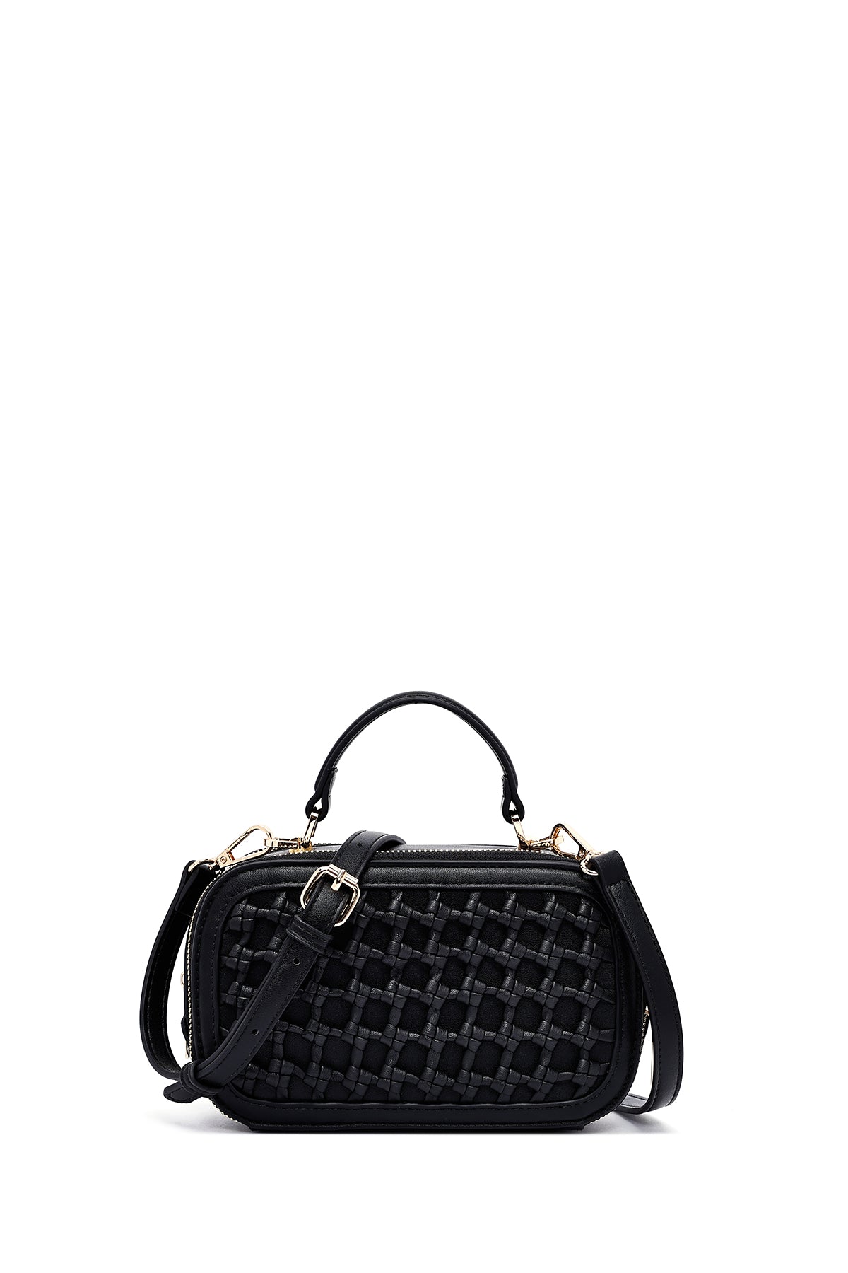 Kadın Siyah Uzun Askılı Örgülü Çapraz Çanta 25SBD284529 | Derimod