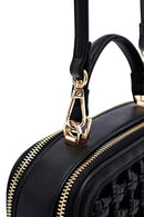 Kadın Siyah Uzun Askılı Örgülü Çapraz Çanta | Derimod