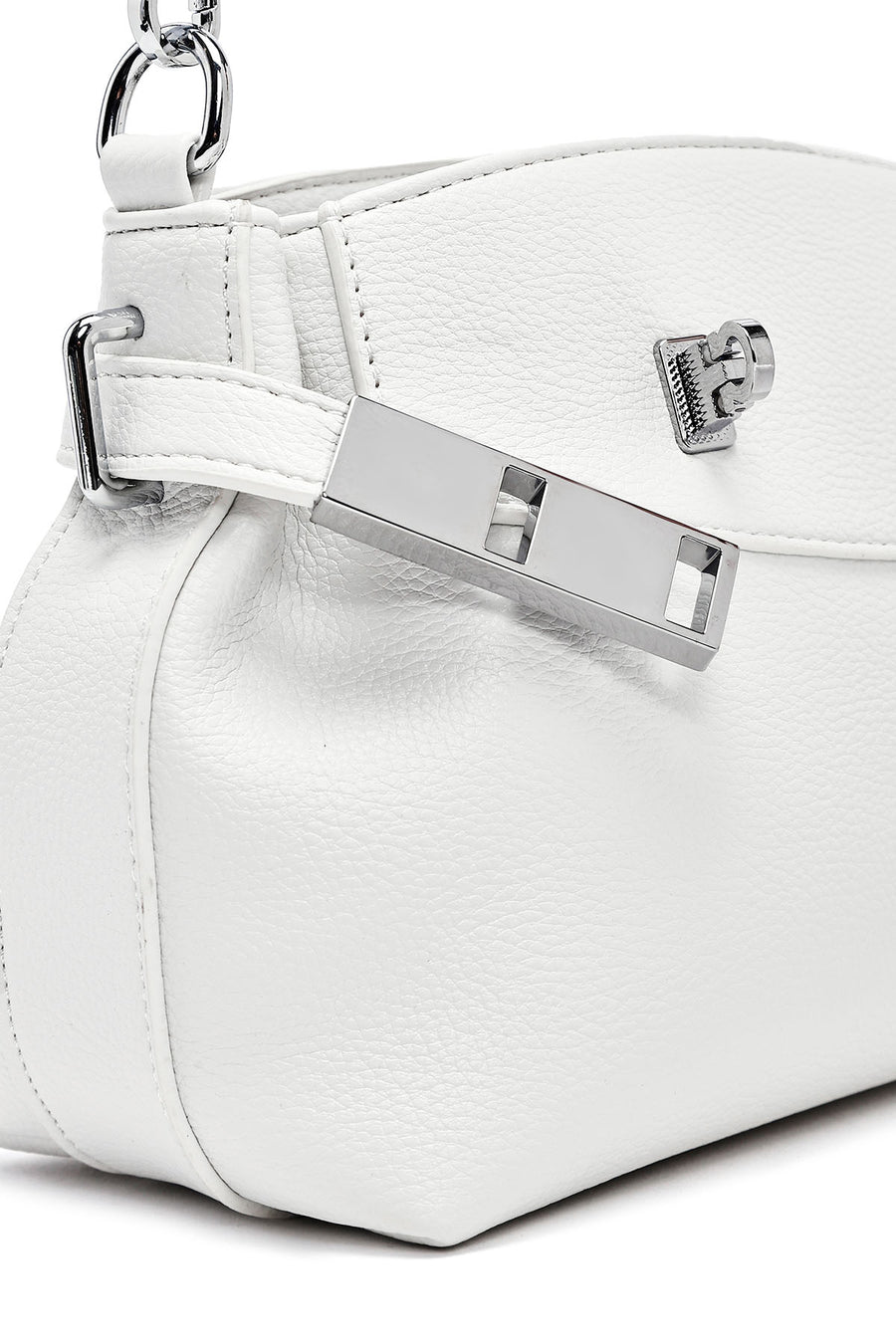 Women's White Long Strap Crossbody Bag