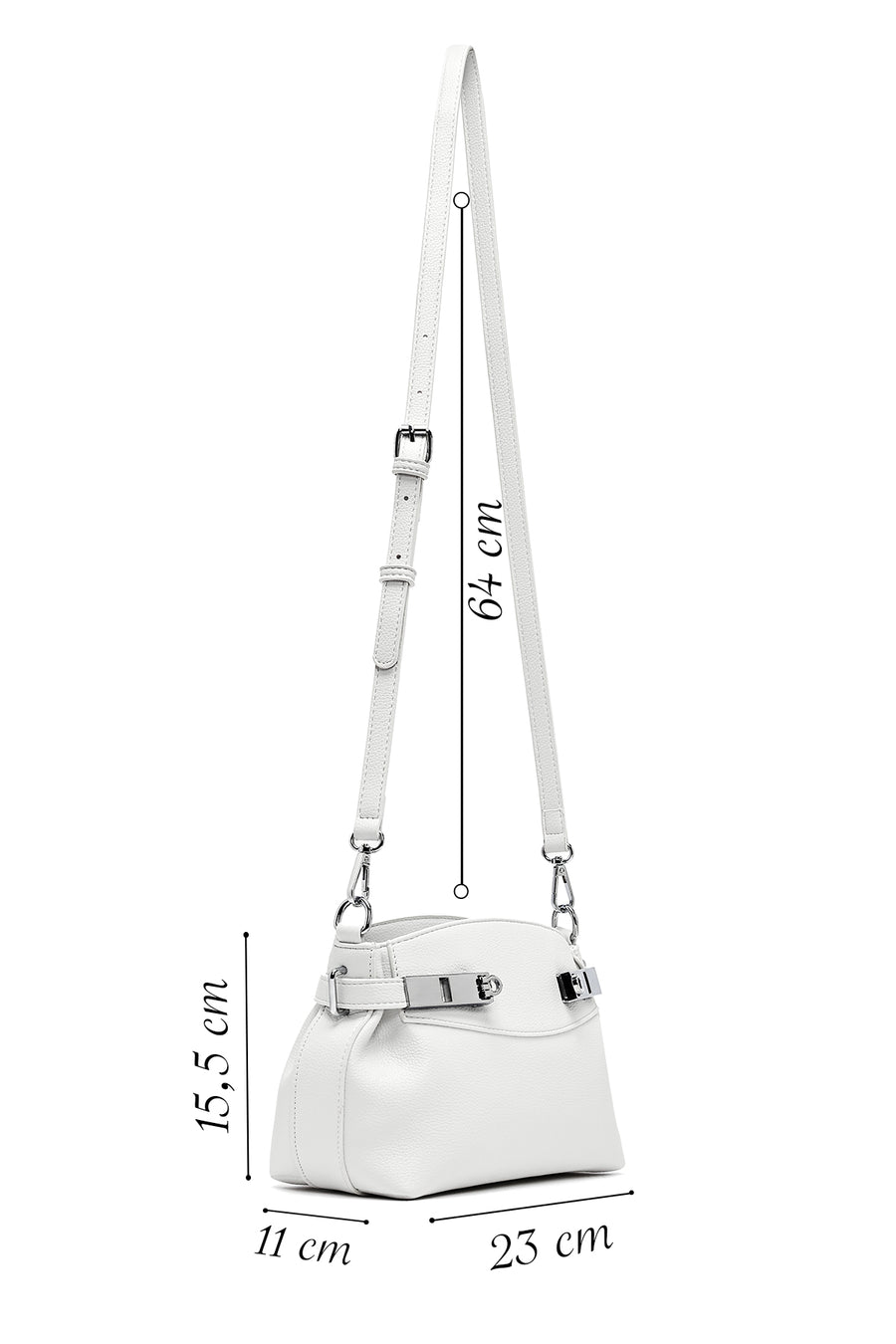 Women's White Long Strap Crossbody Bag