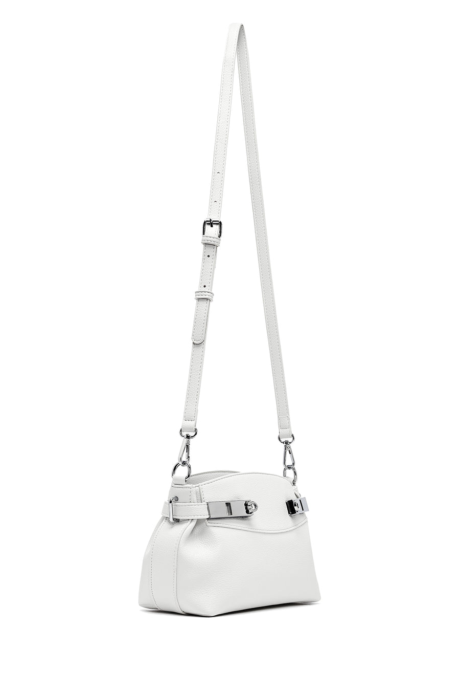 Women's White Long Strap Crossbody Bag
