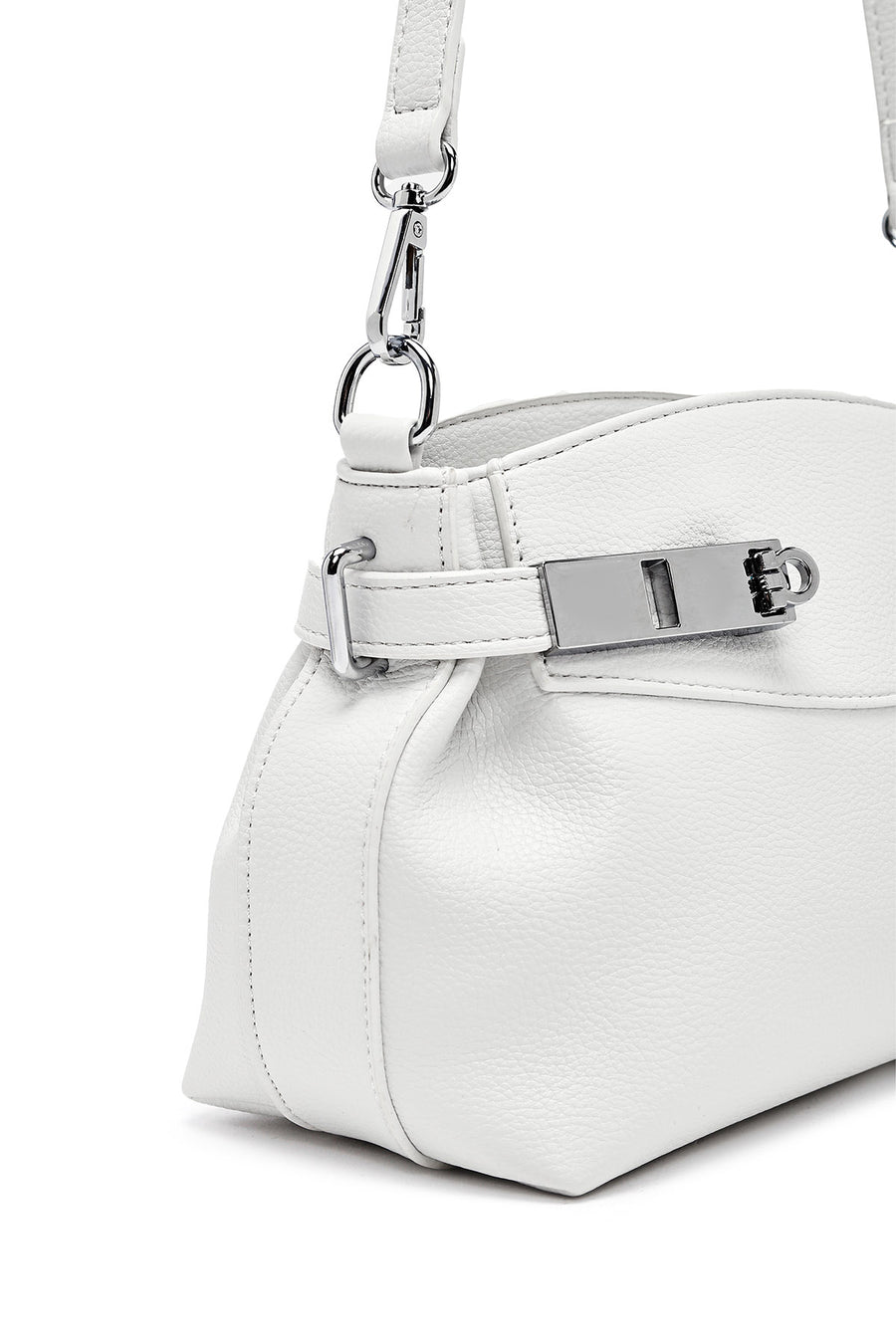 Women's White Long Strap Crossbody Bag