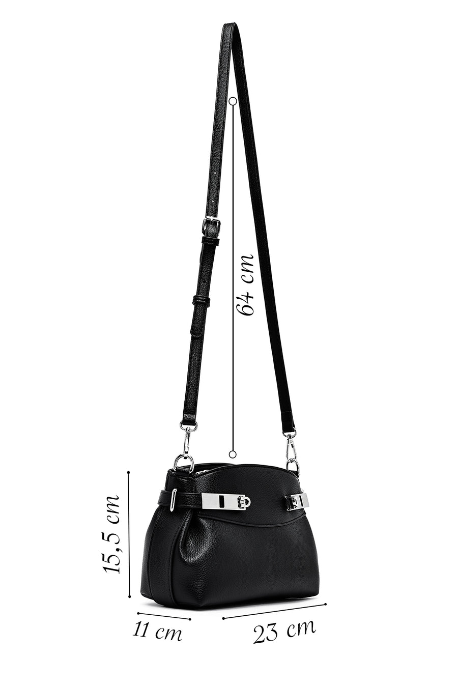 Women's Black Long Strap Crossbody Bag
