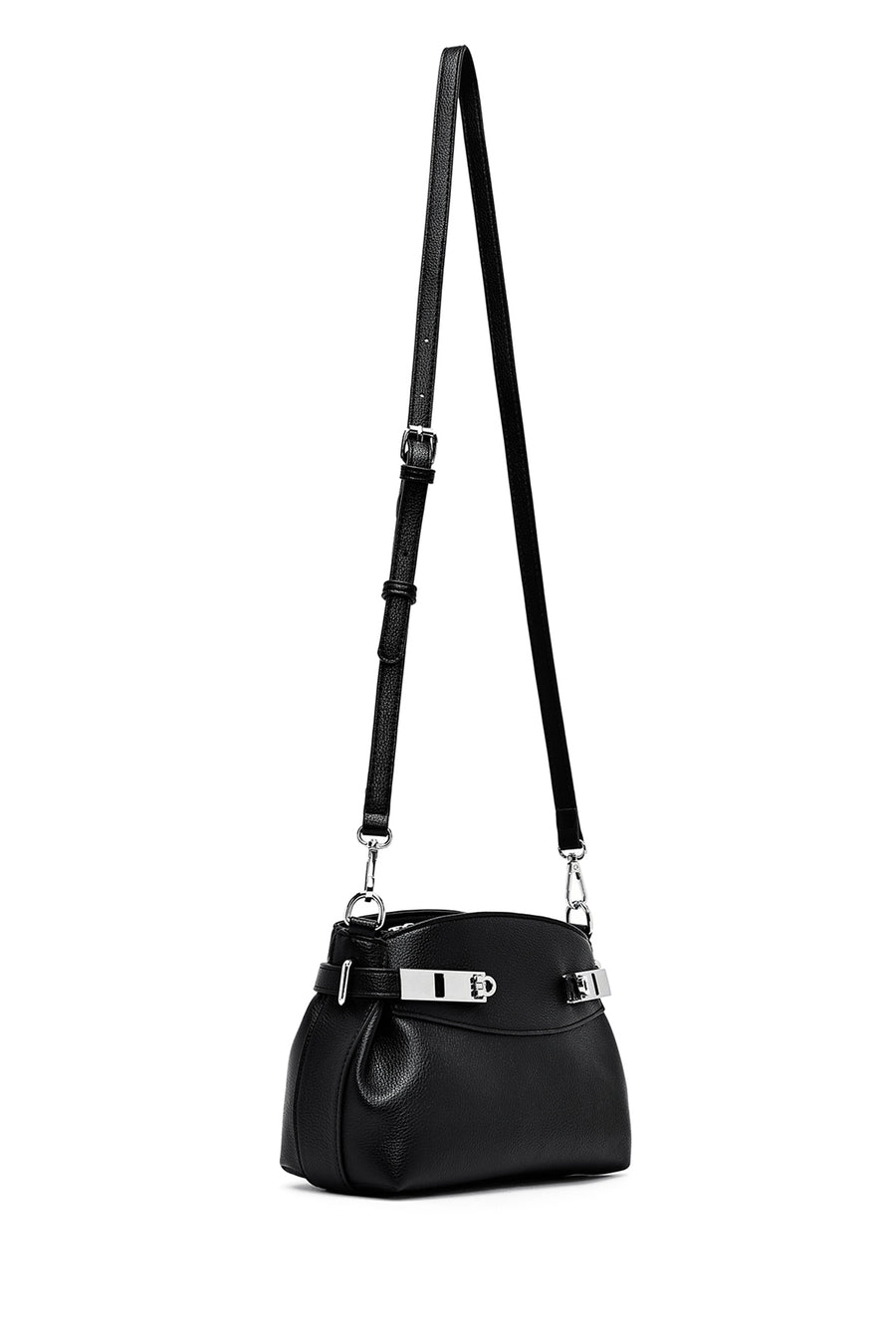 Women's Black Long Strap Crossbody Bag