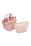 Woman Pink Long Strap Knitted Shoulder Bag | Derimod