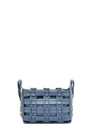 Kadın Mavi Uzun Askılı Örgü Çapraz Çanta | Derimod