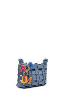 Kadın Mavi Uzun Askılı Örgü Çapraz Çanta | Derimod