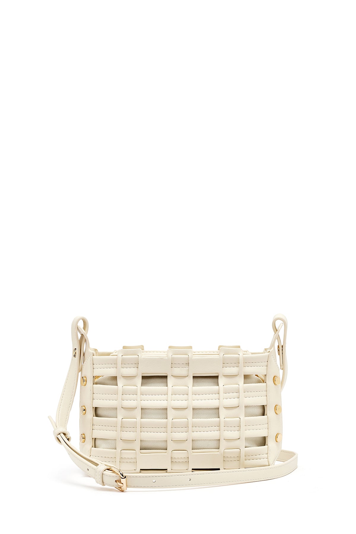 Kadın Krem Uzun Askılı Örgü Çapraz Çanta