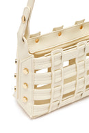 Kadın Krem Uzun Askılı Örgü Çapraz Çanta | Derimod