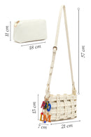 Kadın Krem Uzun Askılı Örgü Çapraz Çanta | Derimod