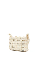 Kadın Krem Uzun Askılı Örgü Çapraz Çanta | Derimod