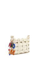 Kadın Krem Uzun Askılı Örgü Çapraz Çanta | Derimod