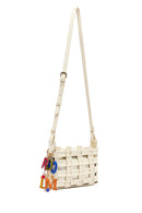 Kadın Krem Uzun Askılı Örgü Çapraz Çanta | Derimod