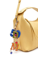 Kadın Sarı Uzun Askılı Aksesuar Detaylı Baskılı Kol Çantası | Derimod