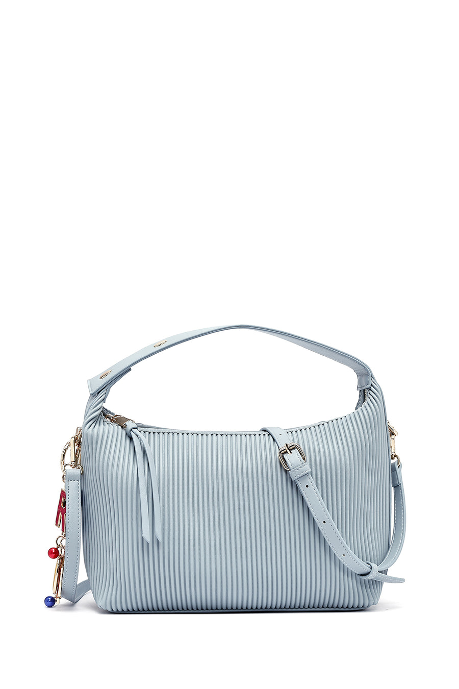 Women's Blue Long Strap Accessory Detailed Printed Handbag 25SBD285126 | Derimod