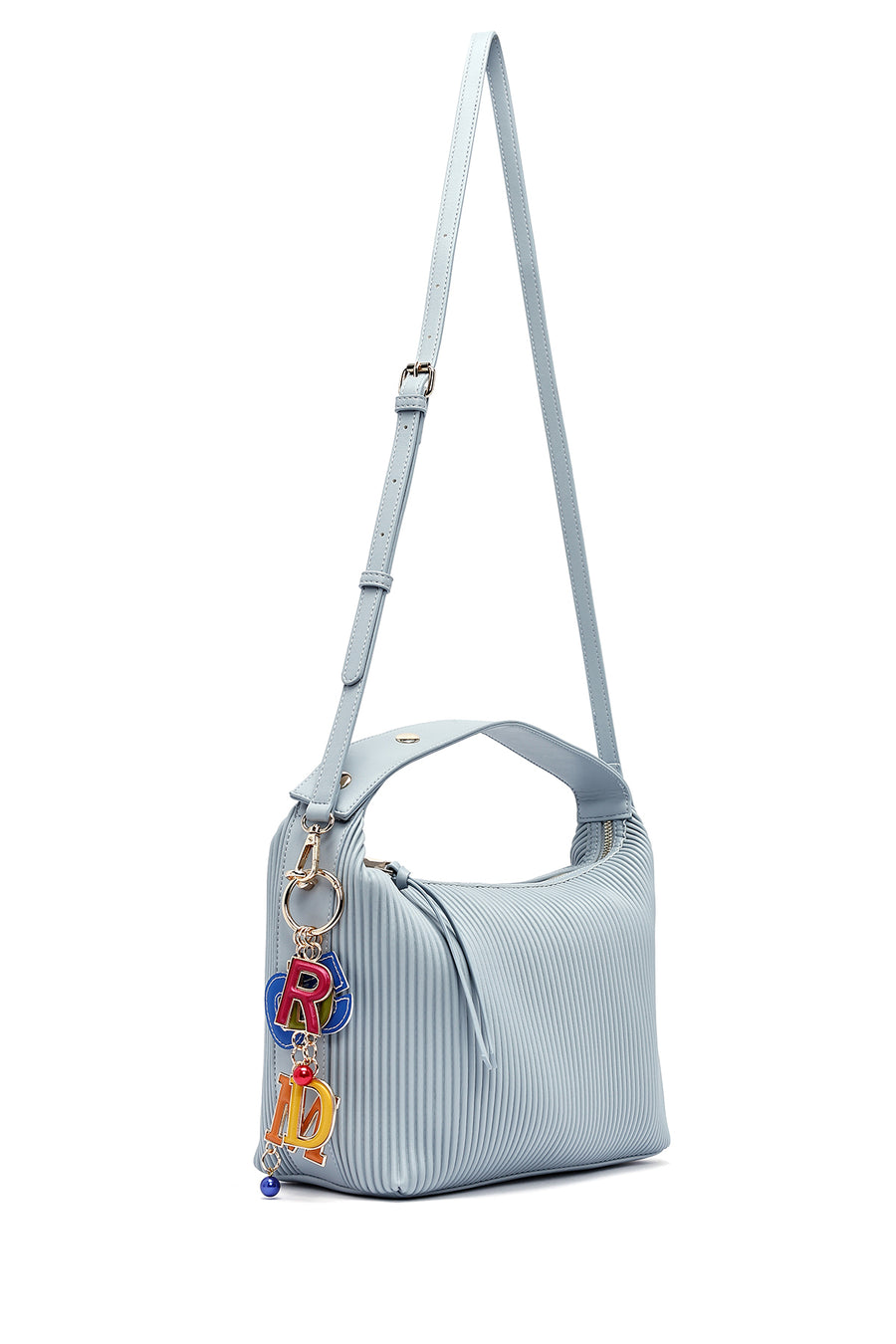 Women's Blue Long Strap Accessory Detailed Printed Handbag