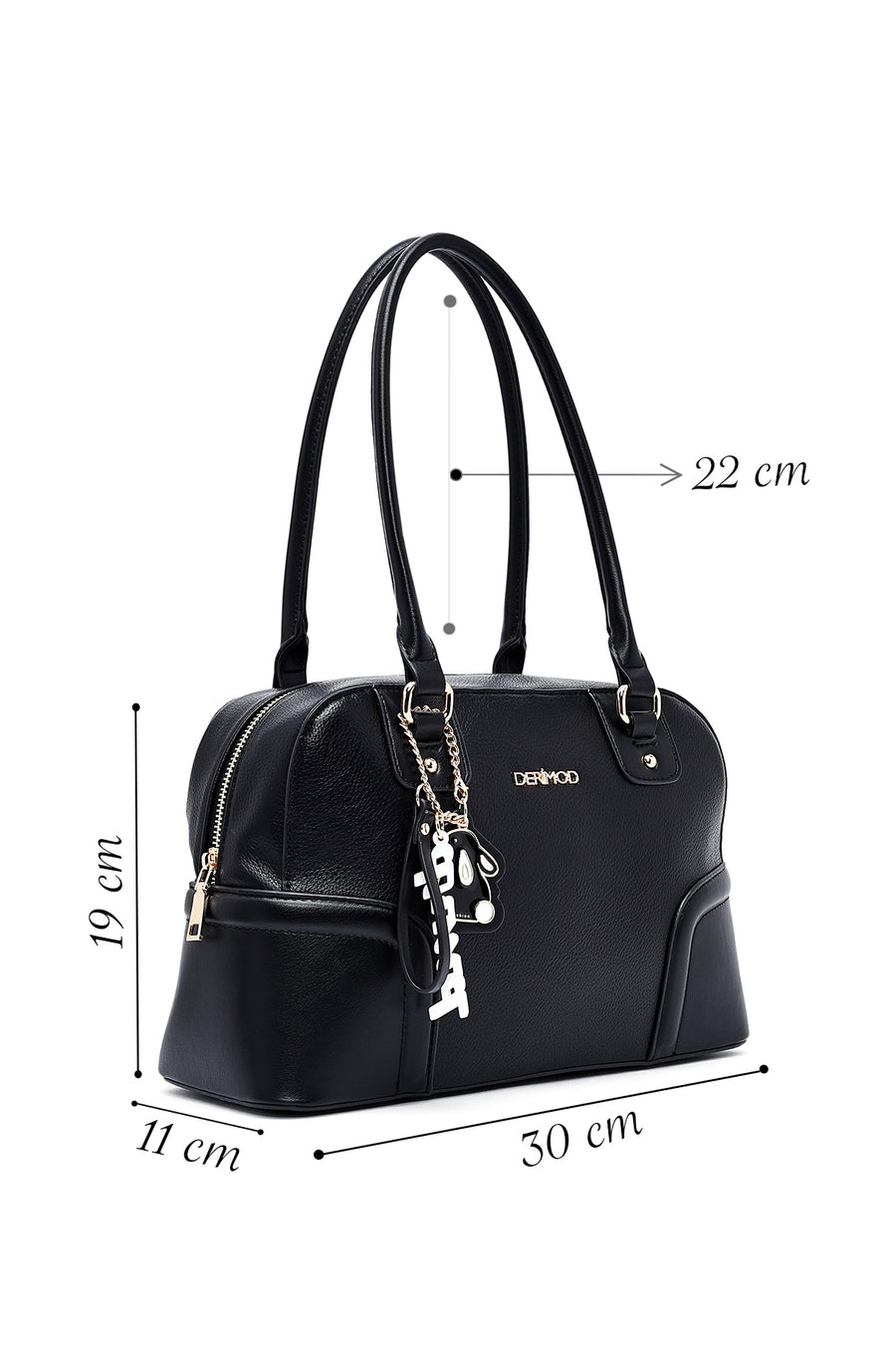 Women's Black Accessory Detailed Shoulder Bag