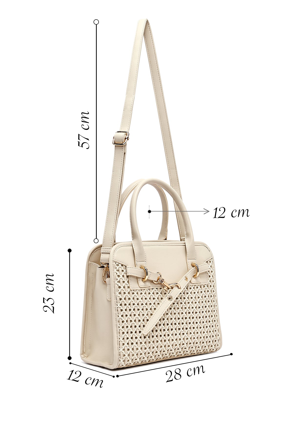 Kadın Krem Uzun Askılı Kol Çantası