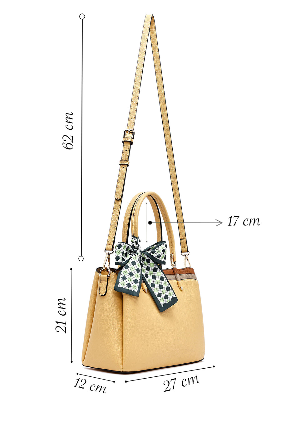 Women's Yellow Long Strap Accessory Handbag