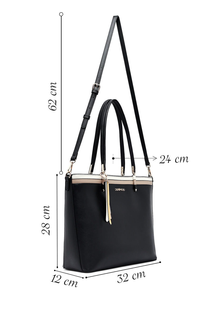 Women's Black Long Strap Shoulder Bag