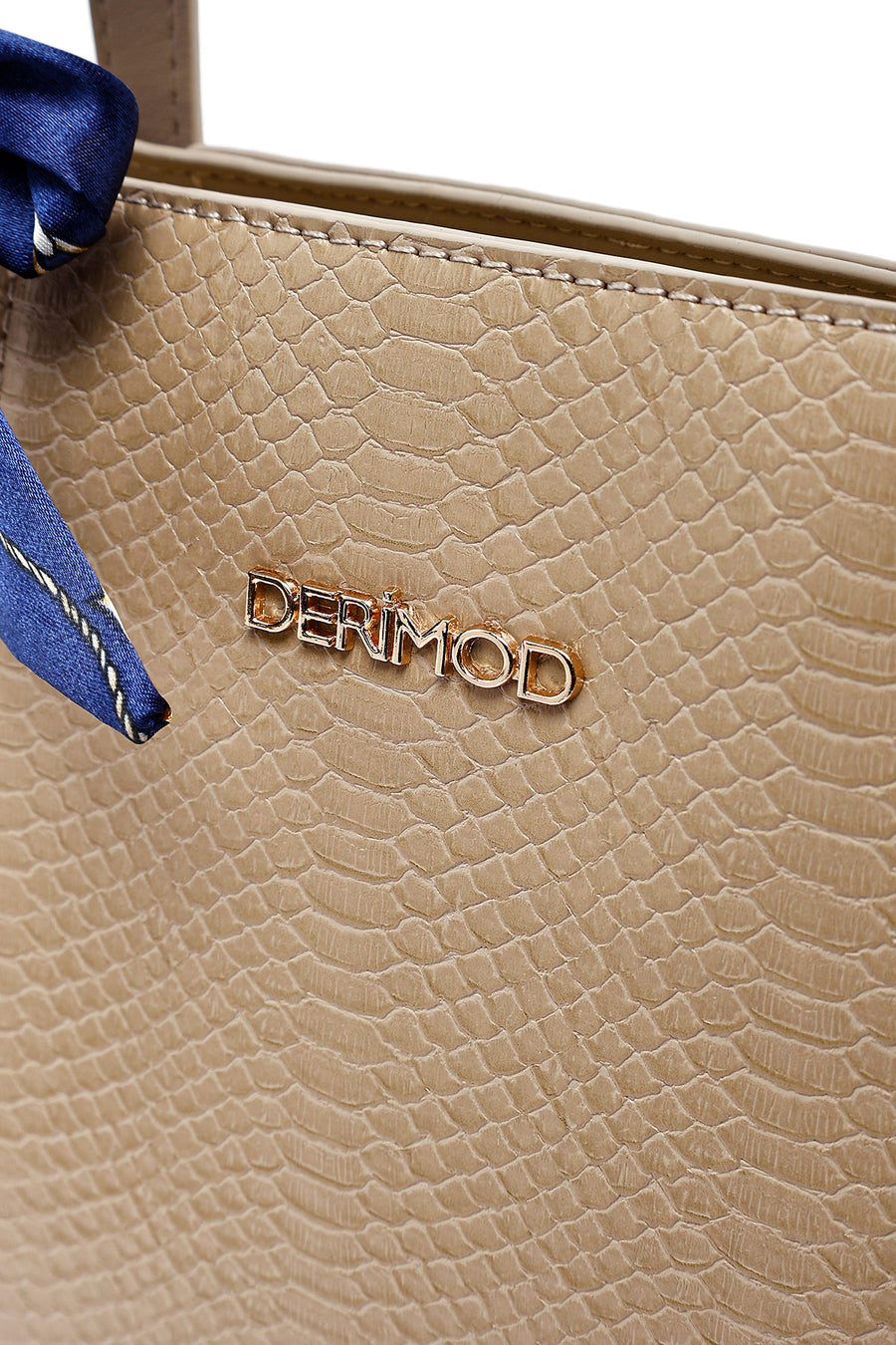 Women's Beige Patterned Classic Handbag