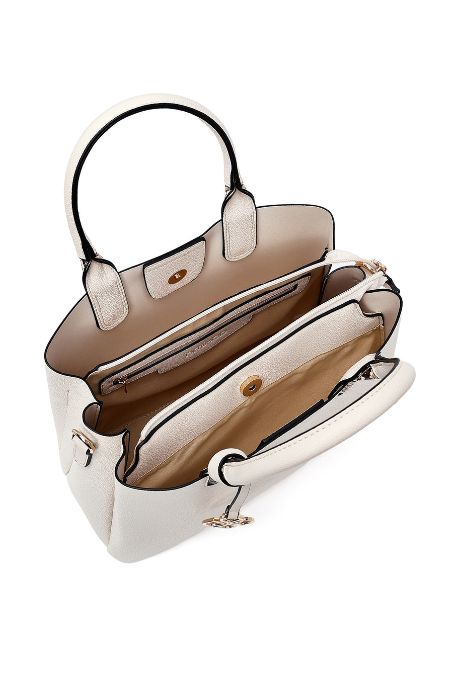 Women's White Long Strap Classic Handbag