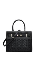 Kadın Siyah Uzun Askılı Örgü Klasik Kol Çantası | Derimod