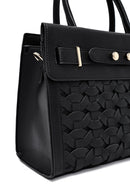 Kadın Siyah Uzun Askılı Örgü Klasik Kol Çantası | Derimod