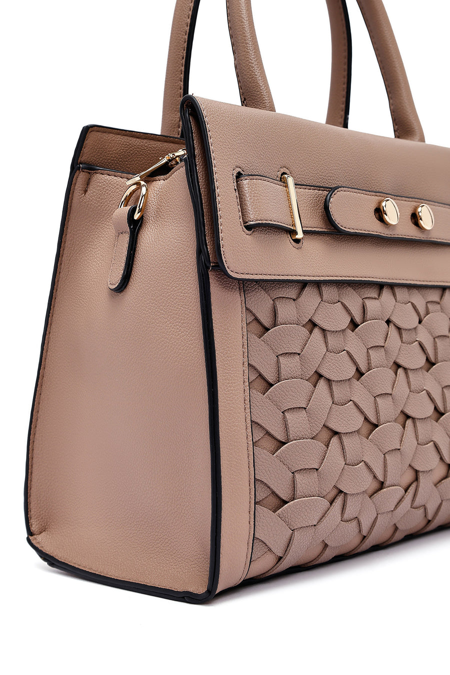Kadın Vizon Uzun Askılı Örgü Klasik Kol Çantası