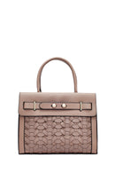 Kadın Vizon Uzun Askılı Örgü Klasik Kol Çantası | Derimod