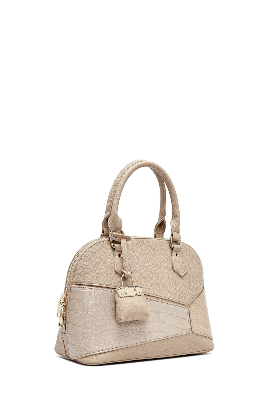 Women's Beige Long Strap Classic Handbag