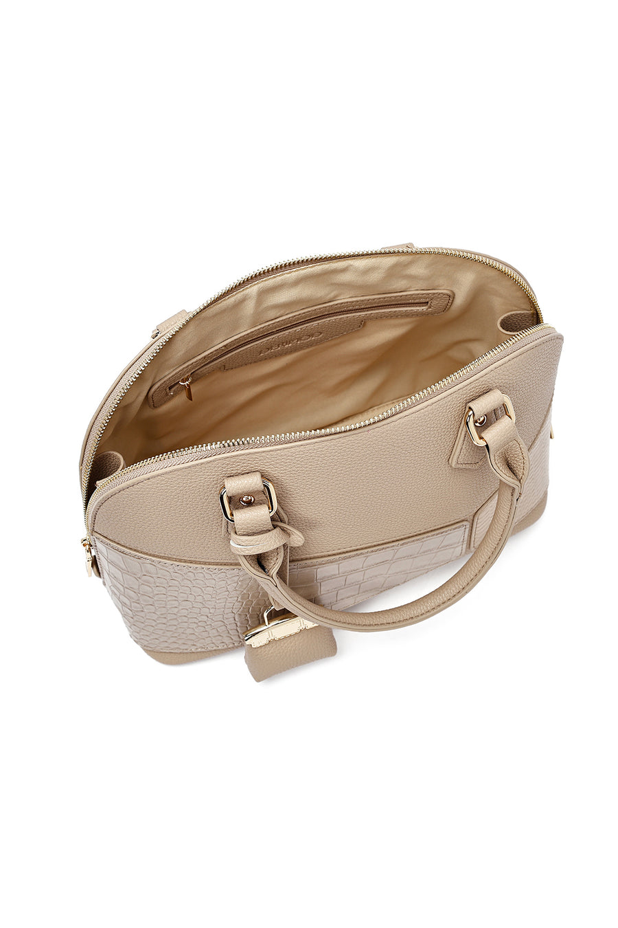 Women's Beige Long Strap Classic Handbag