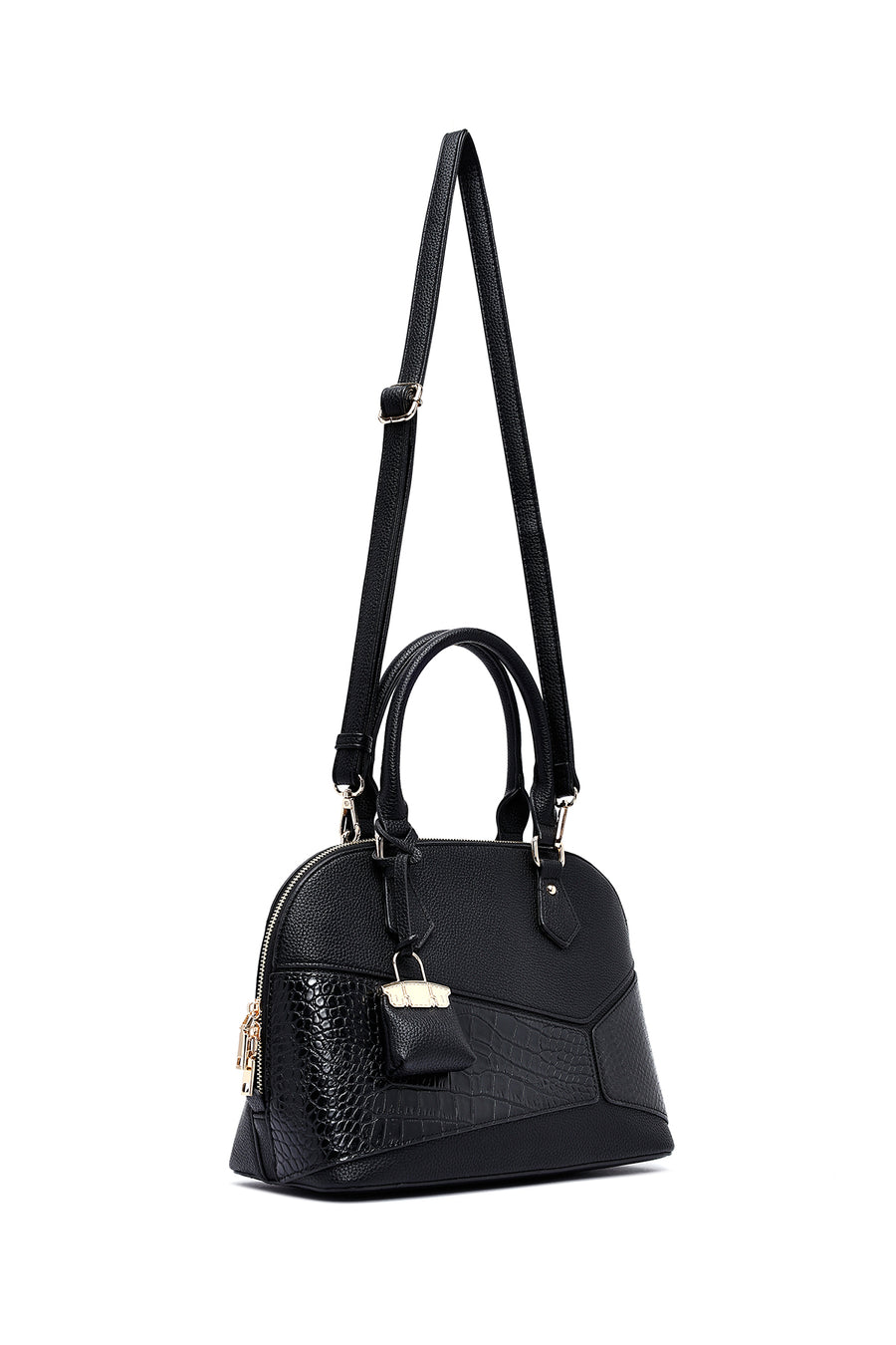 Women's Black Long Strap Classic Handbag