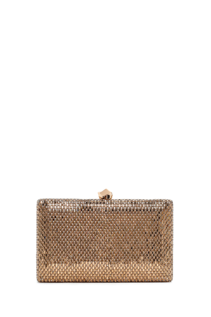Women's Gold Long Chain Strap Stone Evening Dress Box Clutch Bag