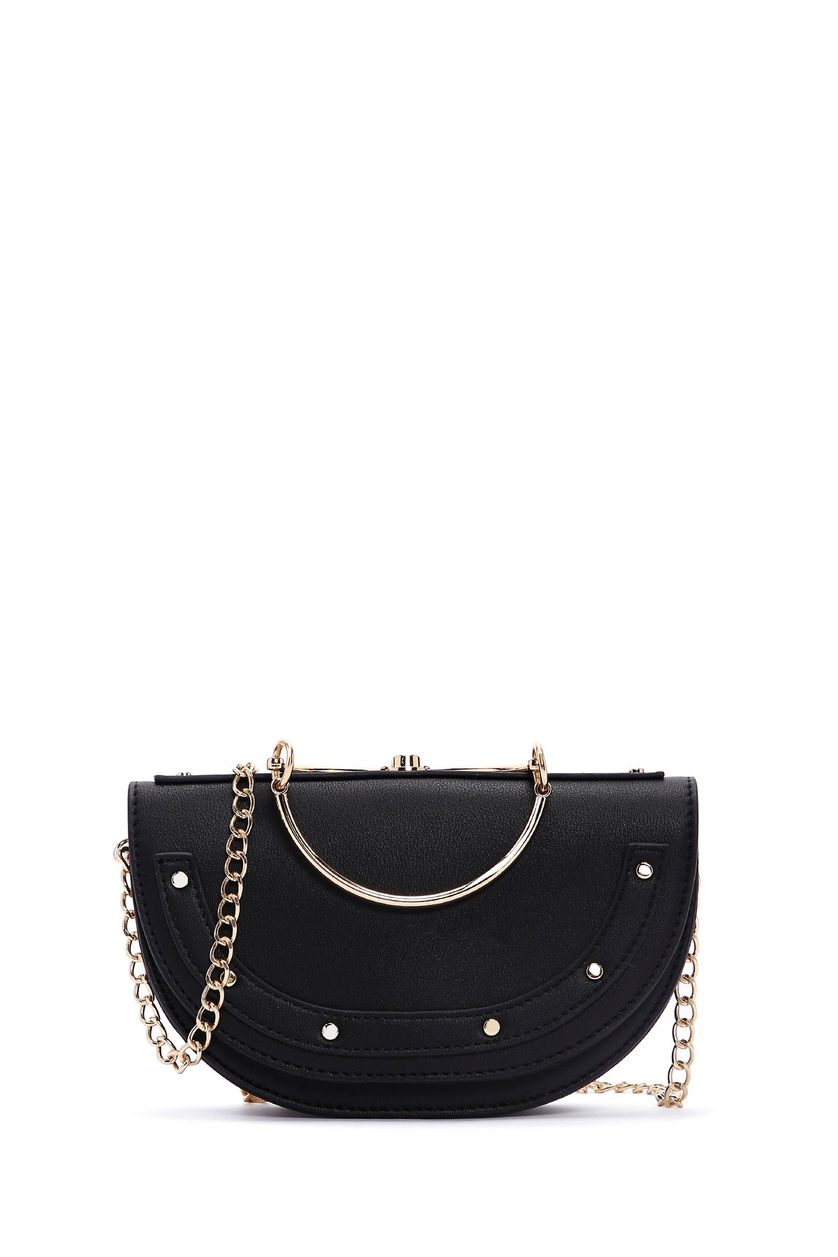 Women's Black Long Chain Strap Mini Evening Clutch Bag 25SBD290518 | Derimod