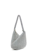 Women's Silver Stone Mini Evening Clutch Bag | Derimod